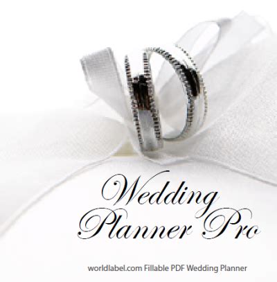 diy  wedding planner pro fillable  worldlabel blog wedding