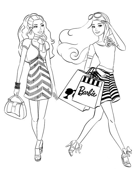 ideas  barbie coloring pages  girls home family