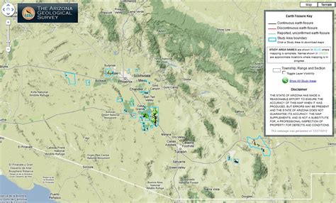 arizona geology updated earth fissure maps   format released today
