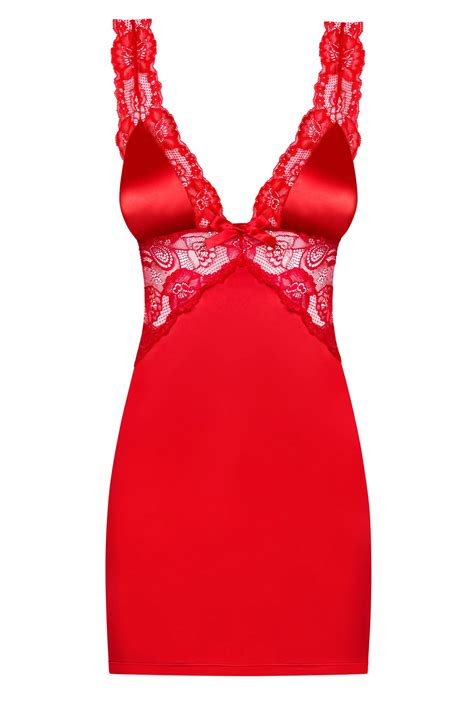 Romantic Red Satin And Lace Sleepwear – Lingerie Seduction