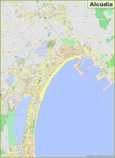 large detailed map  alcudia
