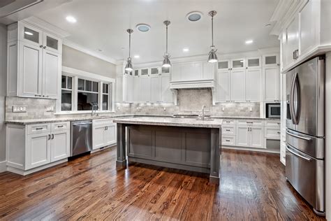 awesome varnished wood flooring  white kitchen themed feat antique