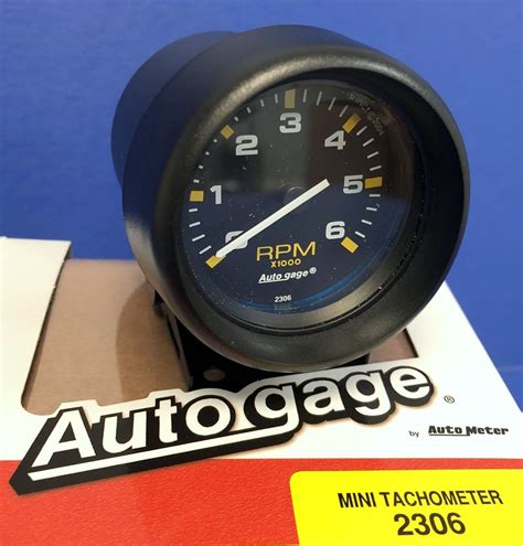 auto meter autogage  mini tachometer  rpm black pedestal mount     sale