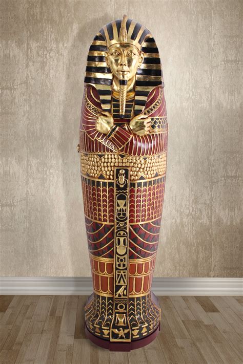 life size egyptian pharaoh tutankhamun king tut sarcophagus display