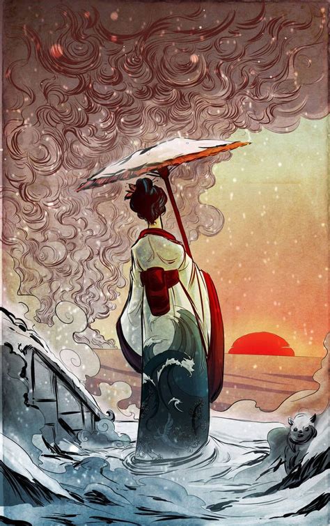 tsunami by laurencebaldetti on deviantart Живопись in 2019 japan art art geisha art