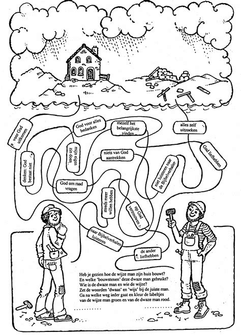 wise  foolish builders coloring page   gmbarco