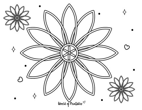 simple flower coloring page cute flower printable simple flower