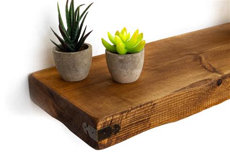 Rustic Floating Shelves Handcrafted Using Reclaimed Solid