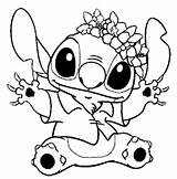 Stitch Coloring Hawaiian Lilo Pages Outfit Color sketch template