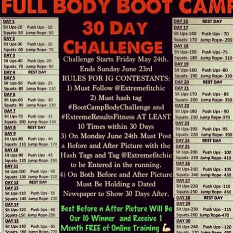 day full body challenge monthly fitness challenges pinterest body challenge full body