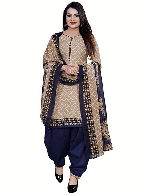 rajnandini womens cotton beige colour unstitched salwar suit dress material saree petticoat