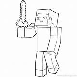 Minecraft Xcolorings sketch template