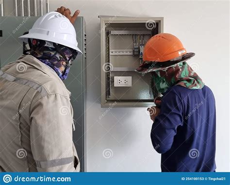 electrical control box installation stock image image  home closeup