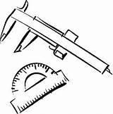 Caliper Protractor Supplies School Coloring Pages sketch template