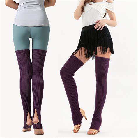 women winter knit over knee thigh high yoga leggings warmer long