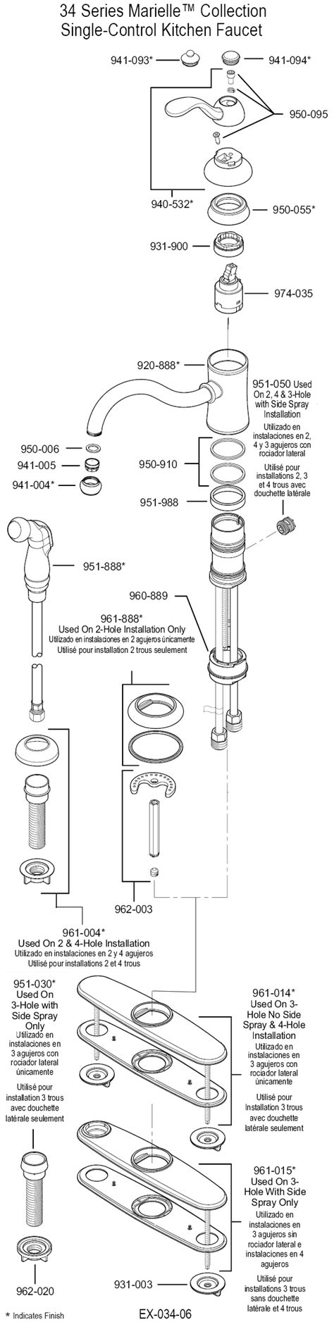 plumbingwarehousecom price pfister parts  model    kitchen faucets
