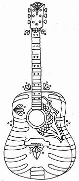 Guitar Coloring Pages Acoustic Printable Getcolorings Color Print sketch template