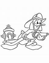 Fireman Coloring Color Pages Donald Duck Popular sketch template