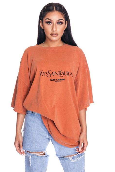 burnt orange yves tee coal  terry oversized shirt outfit tshirt