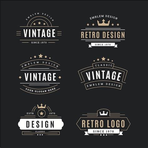 vector retro logo collection
