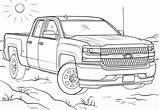 Coloring Chevy Truck Silverado Pages Trucks Lifted Cab Double Sketch Outline Drawing Drawings Chevrolet Printable Print Search Nova Paintingvalley Pickup sketch template