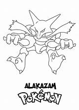 Pokemon Coloring Kolorowanka Pages Alakazam Do Printables Sketch Draw Wydruku sketch template