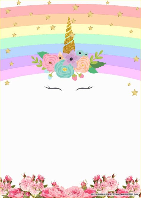 unicorn party invitations  template  unicorn birthday invitation