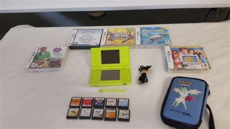 Complete Nintendo Ds Lite Lime Green With 15 Games Catawiki