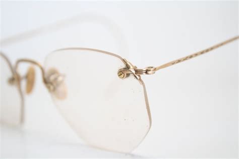 reserved antique eyeglasses gold rimless by antiqueeyeglasses