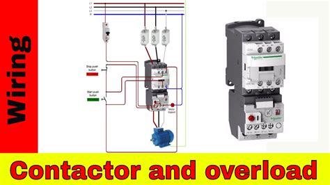 wire  contactor  overload direct  starter youtube