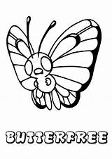 Coloring Butterfree Pages Pokemon Color sketch template
