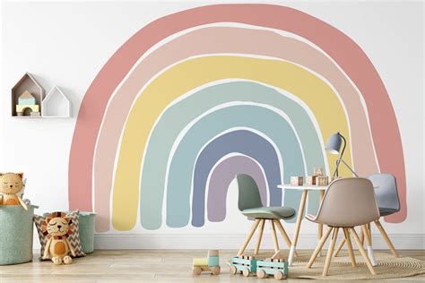 lets chase rainbows wall mural  colours   rainbow wallpaper