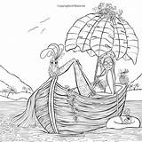 Coloring Mermaids Zendoodle sketch template