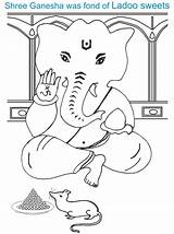 Coloring Ganesha Ganesh Chaturthi Kids Pages Lord Print Printable Pdf Open  Books sketch template