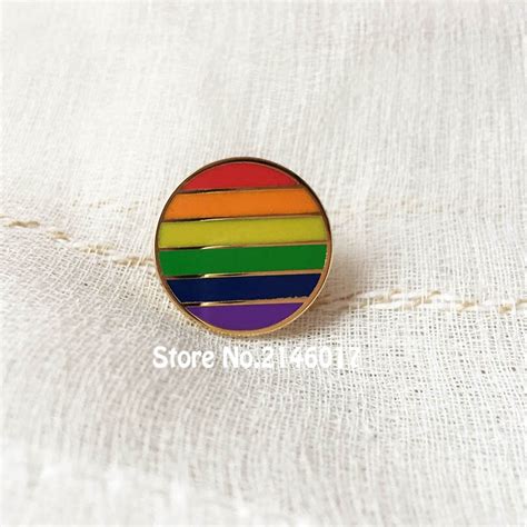 10pcs rainbow cute unique lapel pin colorful round metal custom badge