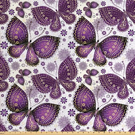 natural fabric   yard butterflies  paisley motif  wings