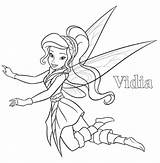 Tinkerbell Coloring Fairy Vidia sketch template