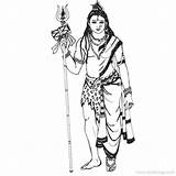 Shiva Trishula sketch template