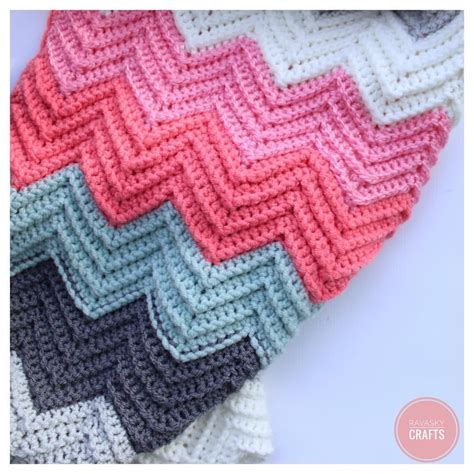 chevron blanket   double crochet stitch   amazing