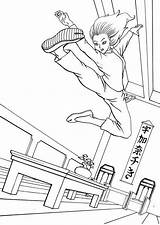 Kung Fu Coloring Pages Large sketch template
