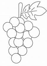 Coloring Pages Grapes Kids Grape Bunch Fill sketch template