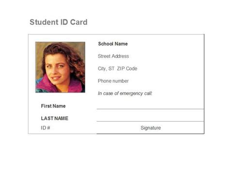 printable student id card template html maker  student id card