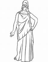 Greek Athena Drawing Gods Goddesses Coloring Ffrom Color Netart Line Print sketch template
