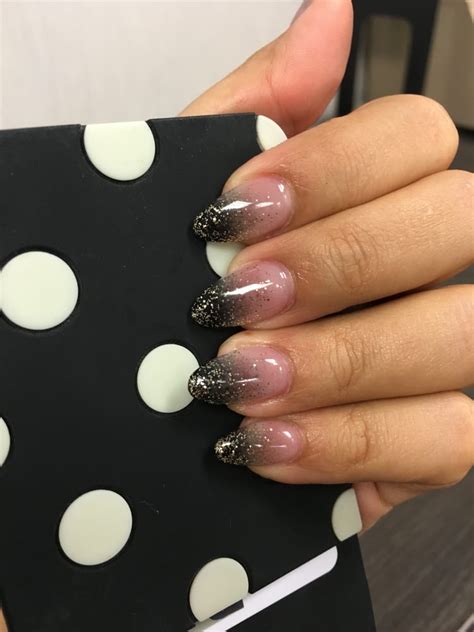 ombre tips  gold glitters  james yelp