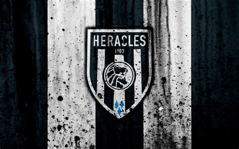 wallpapers fc heracles  eredivisie grunge logo soccer football club