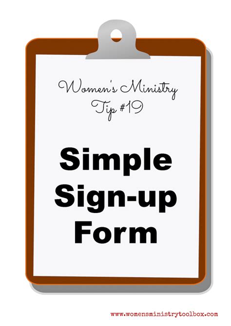 tip  simple sign  form  printable womens ministry toolbox