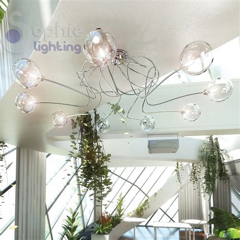30w led plafoniera moderno acrilico bianca pendente lampadario elegante design piazza lampada da soffitto camera da letto soggiorno sala da pranzo . Plafoniera grande moderna 9 luci palline vetro salone