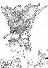 Warhammer Coloring 40k Pages Space Wh40k Game Angels Drawing Pl War Dark Marine sketch template