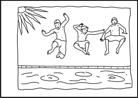 simultaneously plunge  swimming pool coloring pages  kids dsy