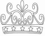 Crown Coloring Pages Princess Print Simple Printable Birthday King Crowns Tiara Template sketch template